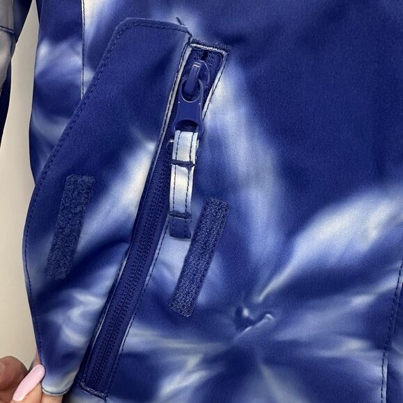 Roxy Girl Jetty Snowboarding Ski Jacket 10 M Hooded Waterproof Blue Floral Coat - Picture 5 of 13